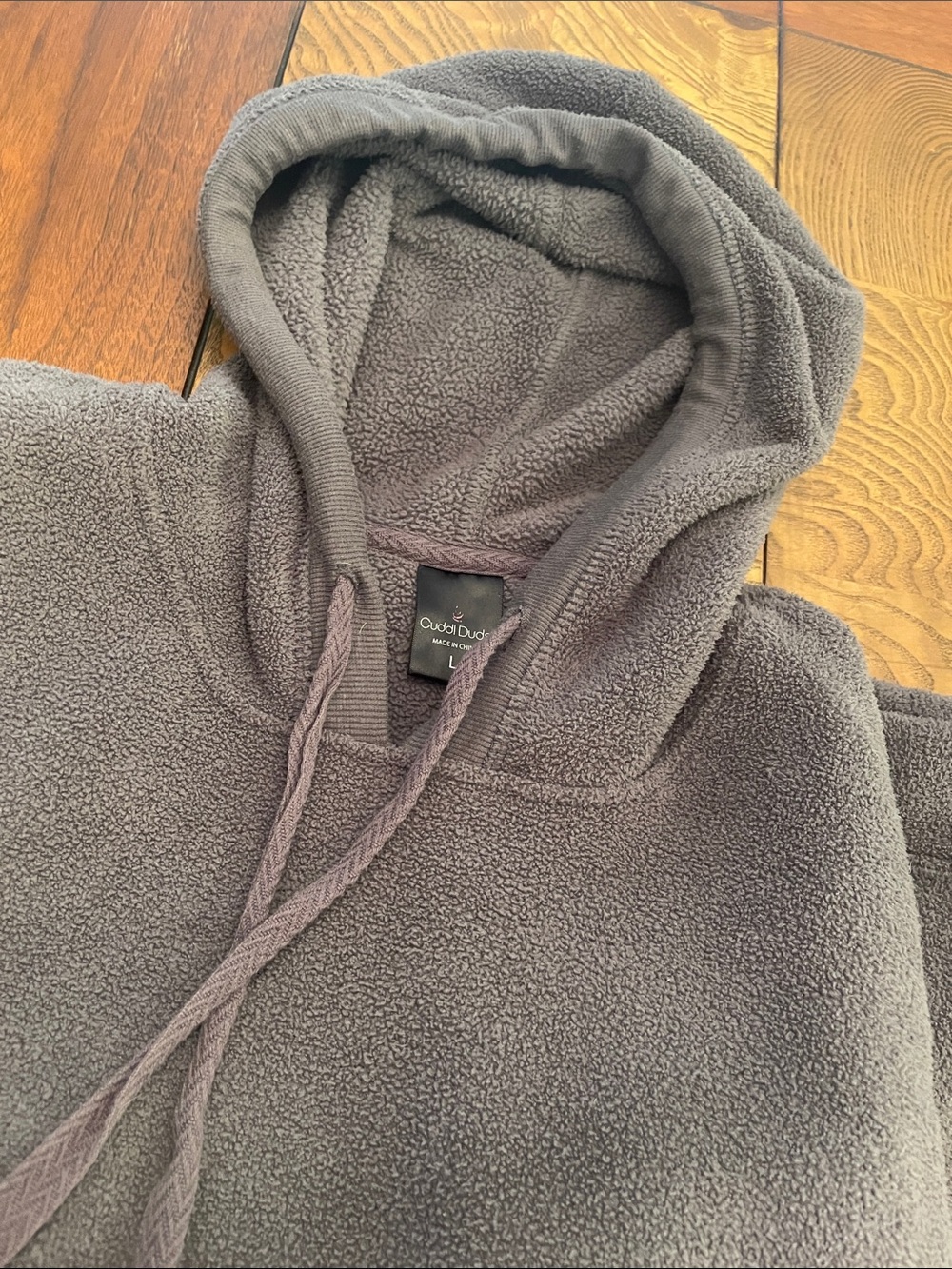 Cuddl Duds Plush Hooded Pullover - Charcoal Gray D5 - Picture 11 of 11